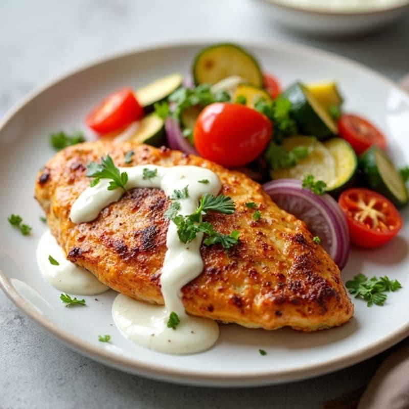 Creamy Spiced Chicken with Roasted Vegetables
