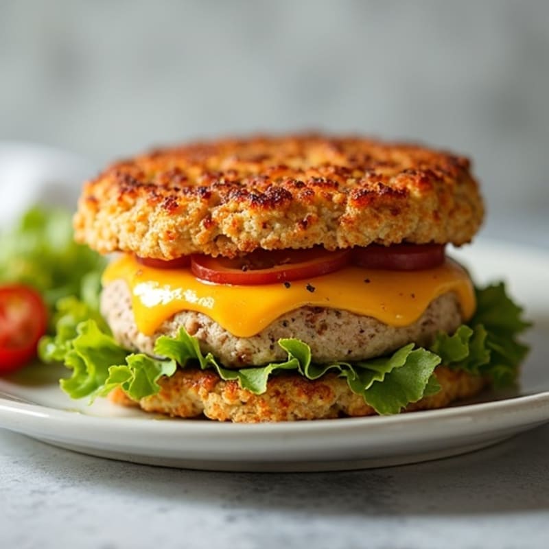 Crispy Baked Mozzarella-Stuffed Turkey Burger
