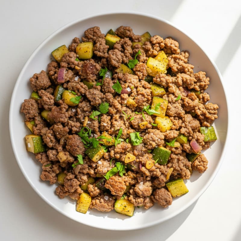 Mediterranean Beef & Zucchini Protein Skillet