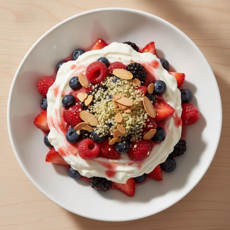 Greek Yogurt Protein Parfait with Mixed Berries