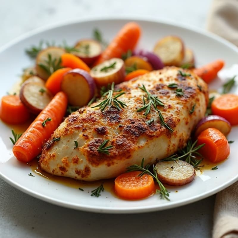Herb-Crusted Sheet Pan Chicken with Roasted Root Vegetables