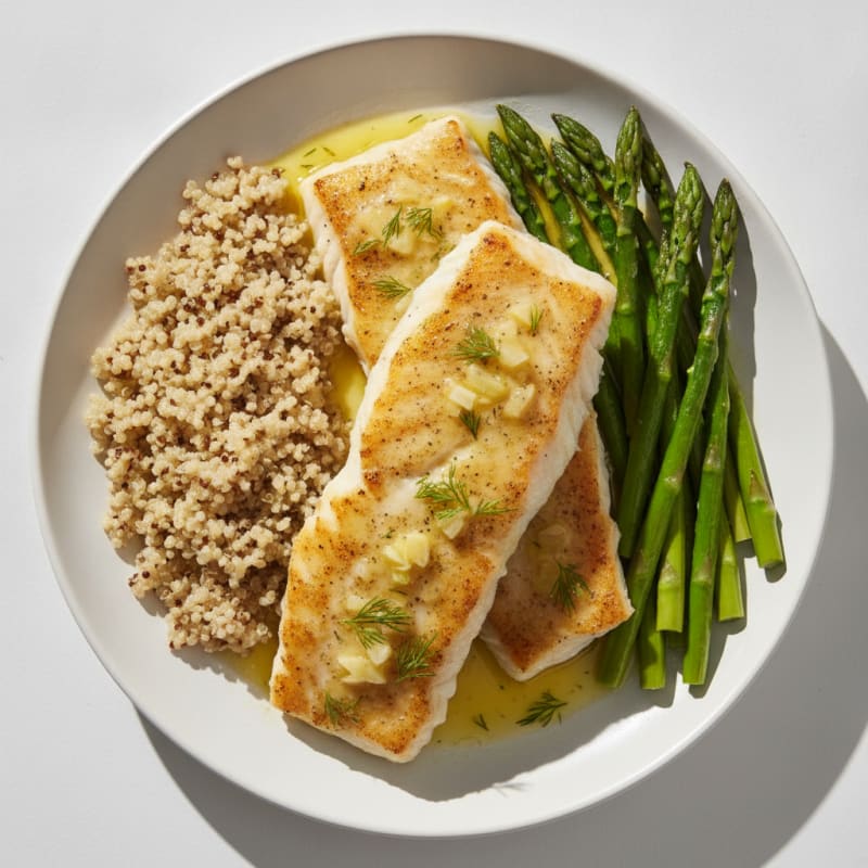 Baked Cod with Lemon-Herb Sauce