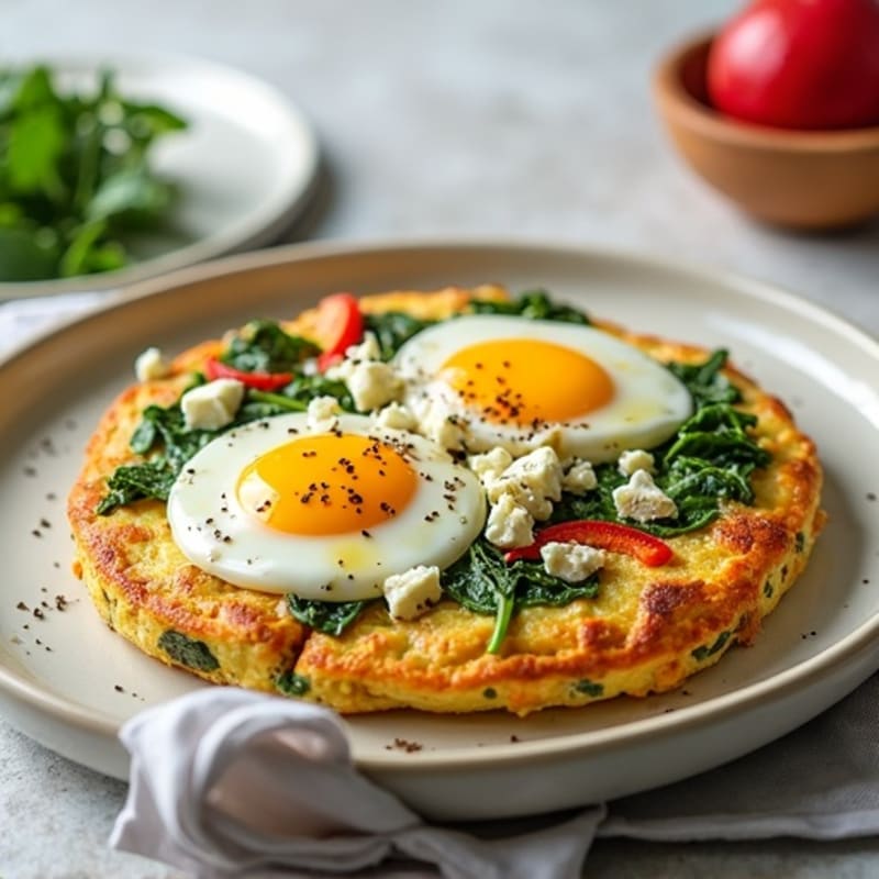 Fluffy Spinach Feta Egg White Frittata