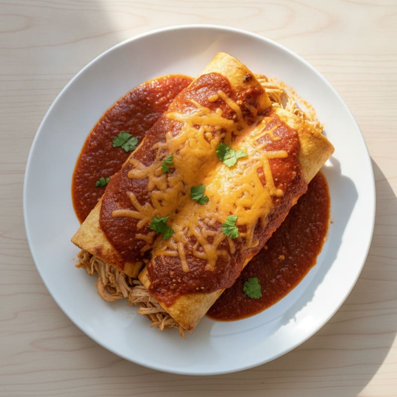Chicken Enchiladas with Red Chili Sauce