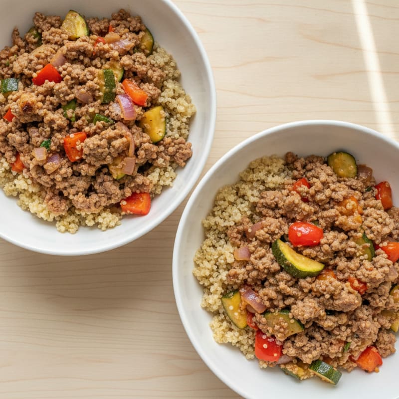 Ground Beef and Quinoa Meal Prep Bowls