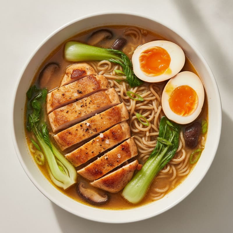 Savory Chicken Ramen with Jammy Eggs