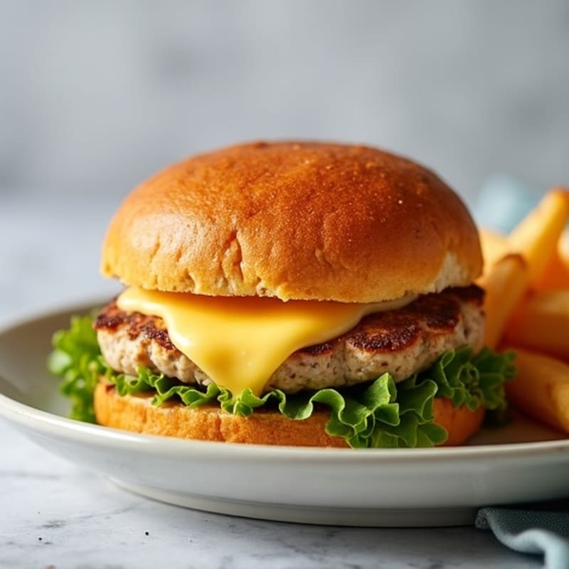 Crispy Baked Mozzarella-Stuffed Turkey Burger