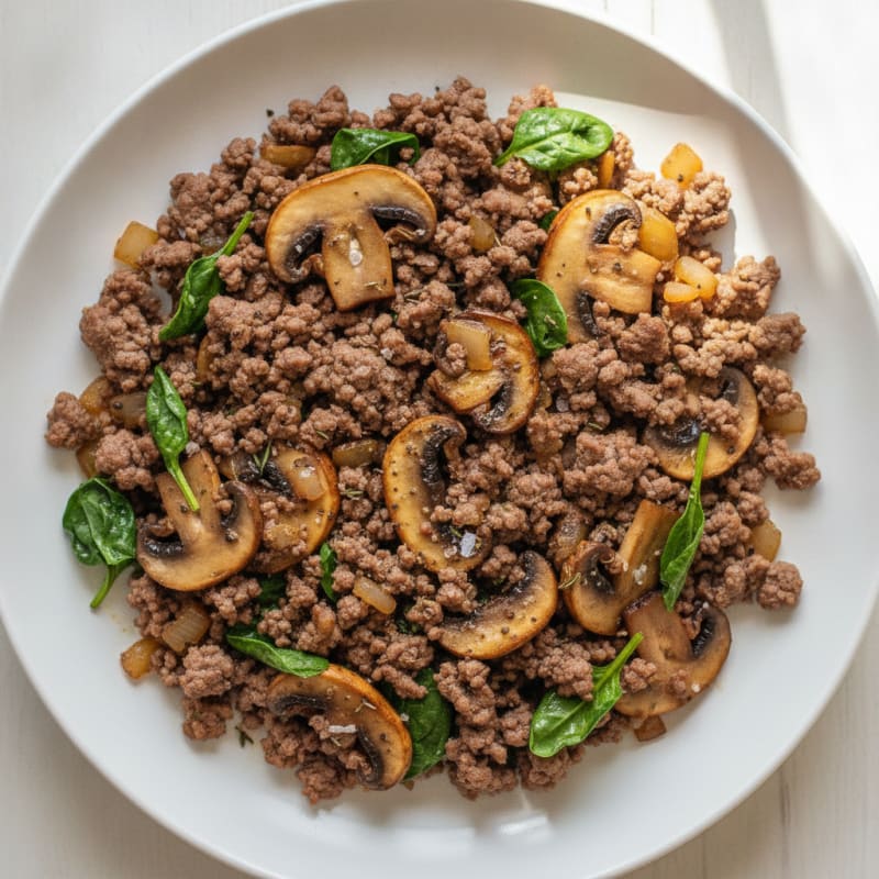 Savory Ground Beef and Mushroom Skillet