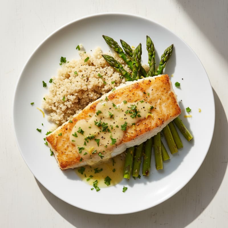 Baked White Fish with Lemon-Herb Sauce