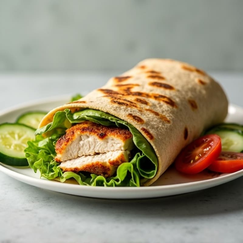 Crispy Grilled Chicken Wrap with Fresh Herbs
