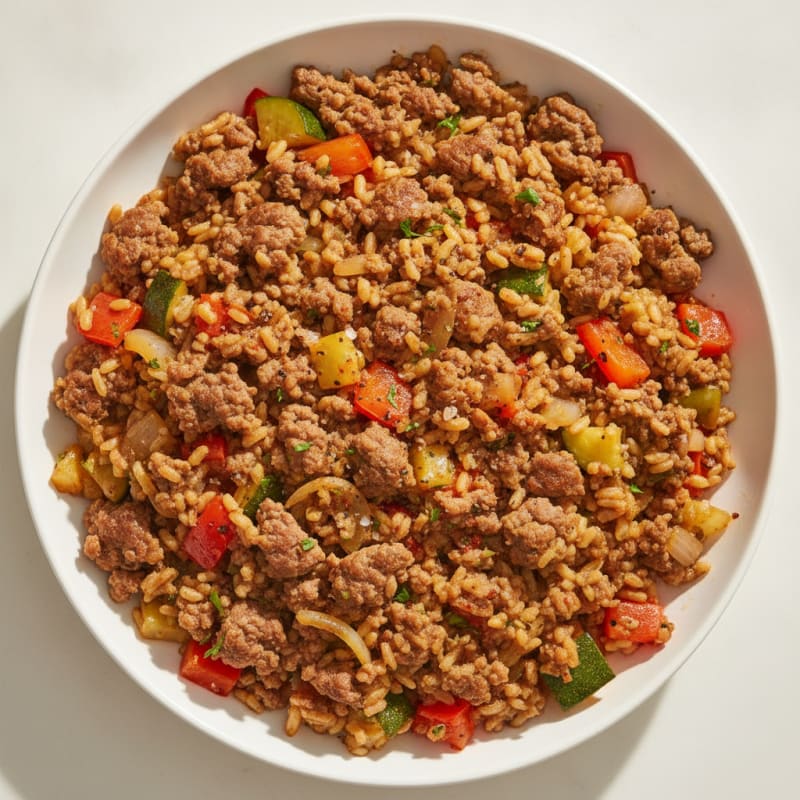Savory Ground Beef and Rice Skillet