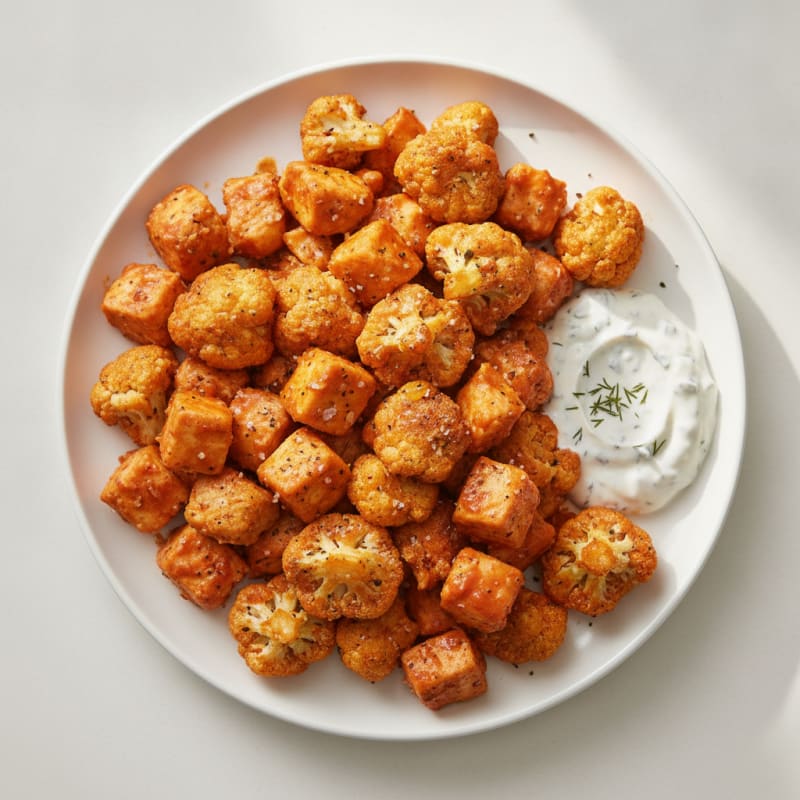 Buffalo Cauliflower Bites with Ranch Dip