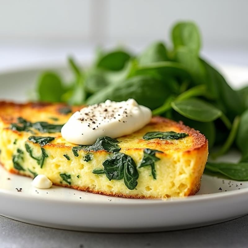 Egg White Spinach Frittata with Cottage Cheese