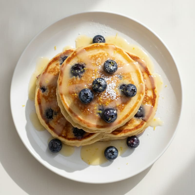 Blueberry Ricotta Pancakes with Lemon Zest
