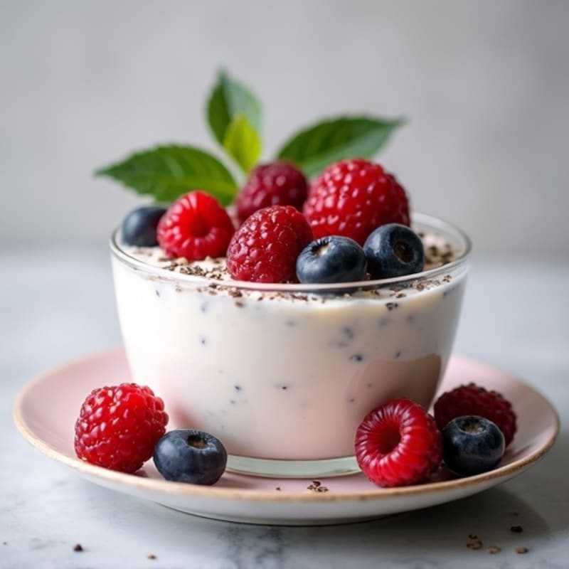 Greek Yogurt Protein Mousse with Mixed Berries