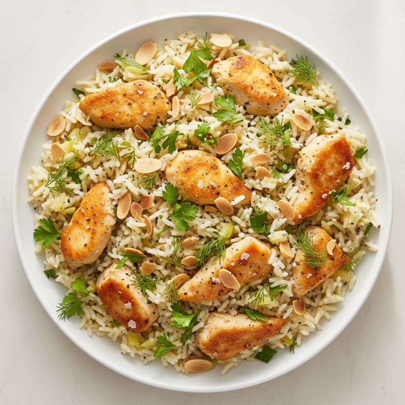 Lemon Herb Rice Pilaf with Toasted Almonds
