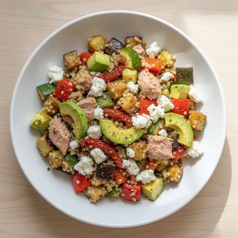 Mediterranean Tuna Quinoa Salad with Feta