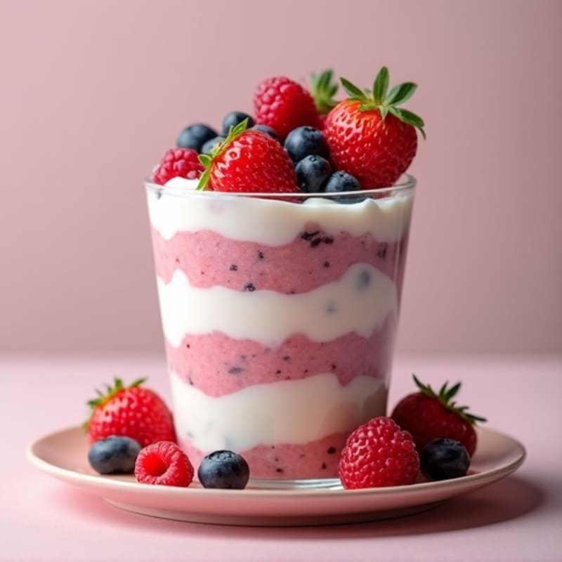 Greek Yogurt Protein Parfait with Mixed Berries
