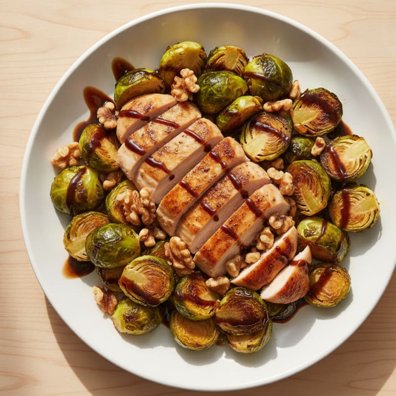 Balsamic-Glazed Brussels Sprouts with Toasted Walnuts