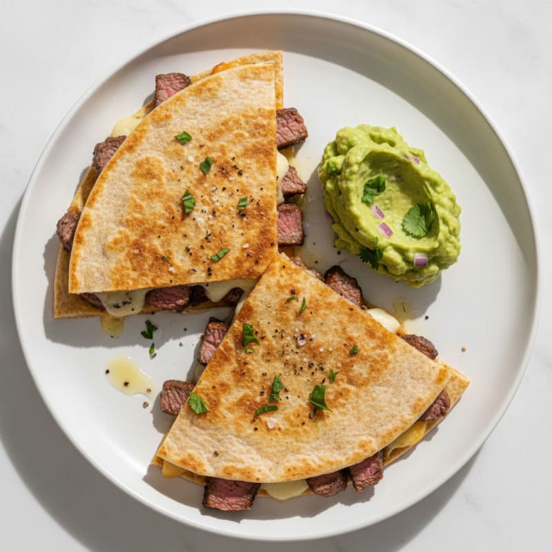 Carne Asada Quesadillas with Guacamole