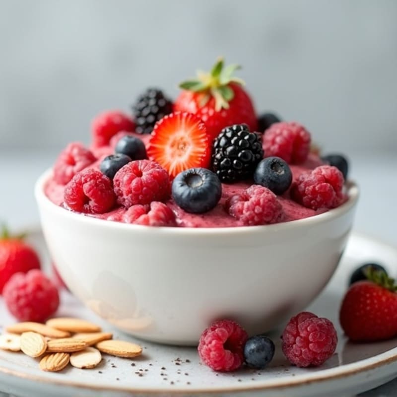 Creamy Greek Yogurt Bowl with Protein Powder and Berries