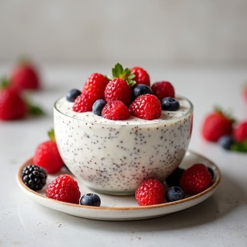 Creamy Vanilla Chia Seed Pudding with Fresh Berries
