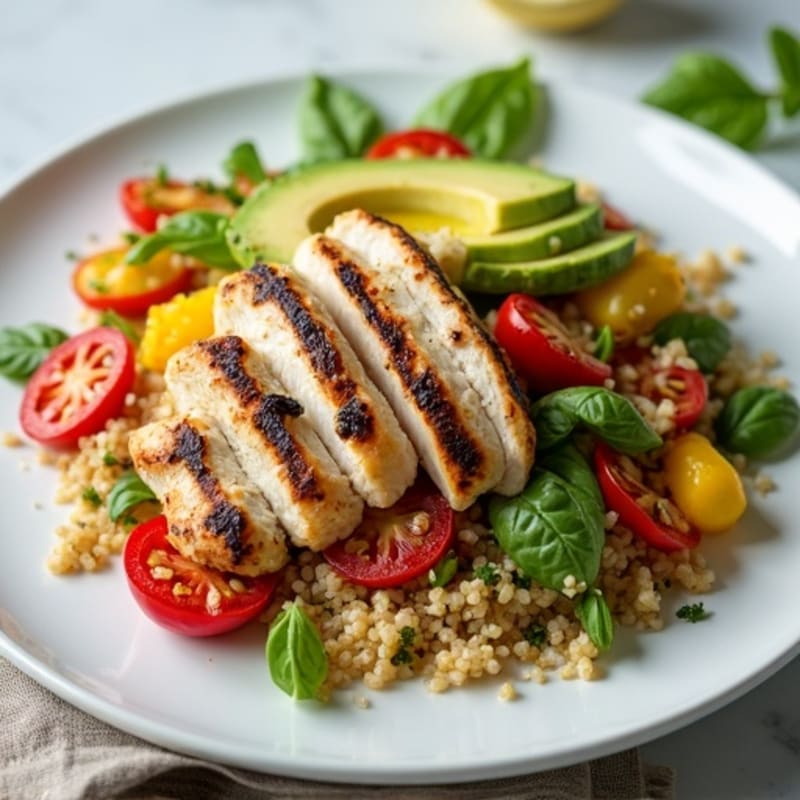 Grilled Chicken and Quinoa Salad with Roasted Vegetables