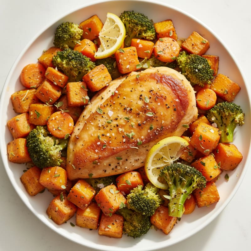 Golden Lemon Herb Roasted Chicken and Veggies