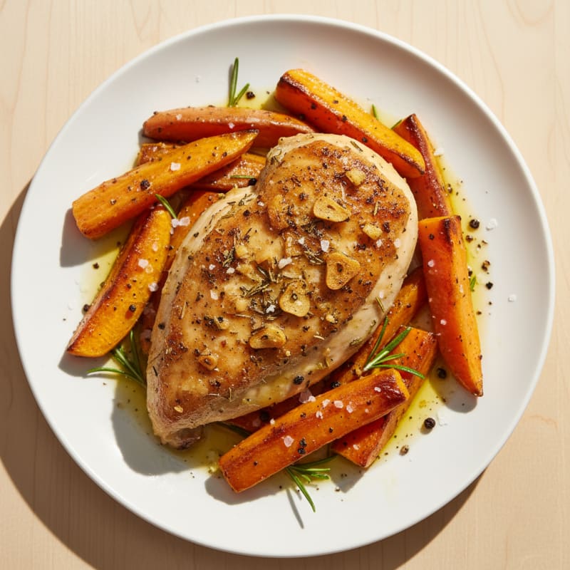 Garlic Herb Roasted Chicken with Root Vegetables