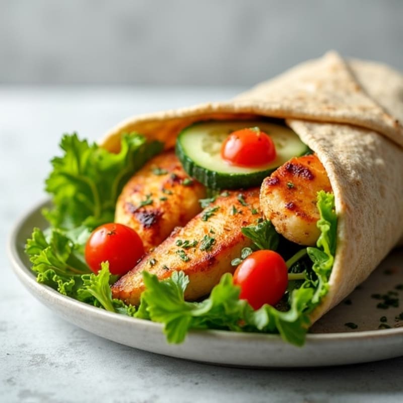 Herb-Grilled Chicken and Crisp Veggie Wrap