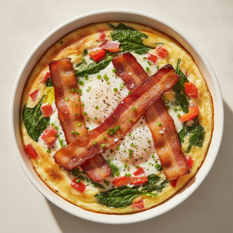 Baked Eggs with Turkey Bacon