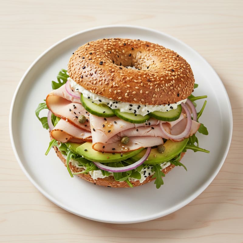 Smoked Turkey Everything Bagel Sandwich