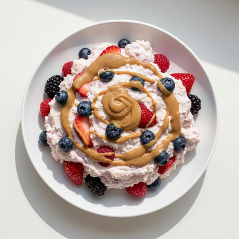 Greek Yogurt Protein Mousse with Mixed Berries