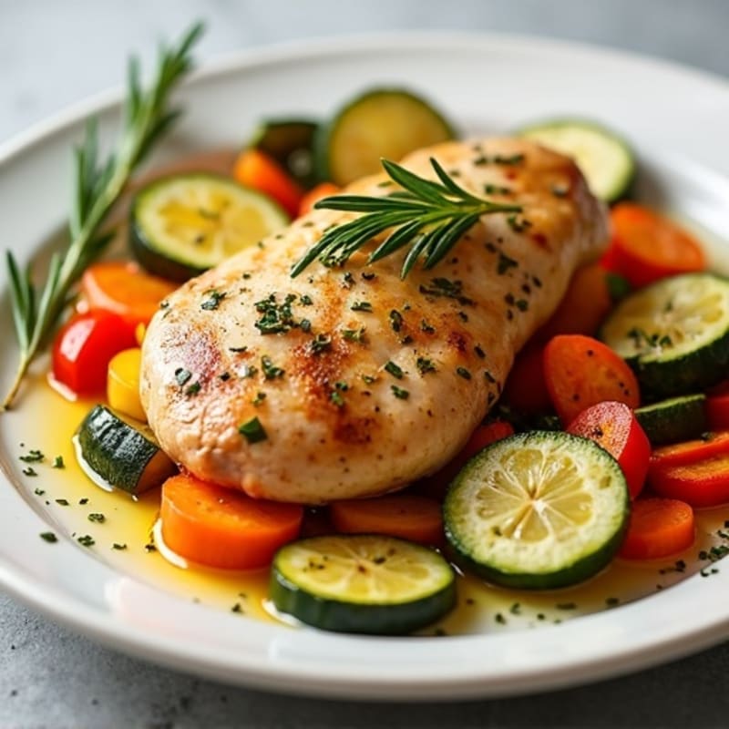 Lemon Herb Roasted Chicken with Crispy Roasted Vegetables
