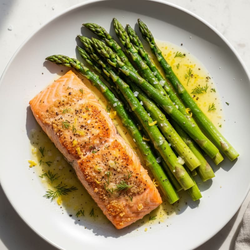 Lemon-Herb Roasted Salmon and Asparagus