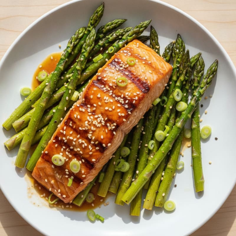 Teriyaki Glazed Salmon with Roasted Asparagus