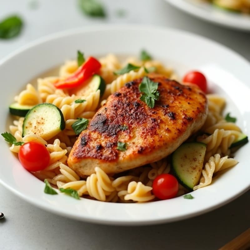 Spicy Cajun Chicken and Veggie Pasta