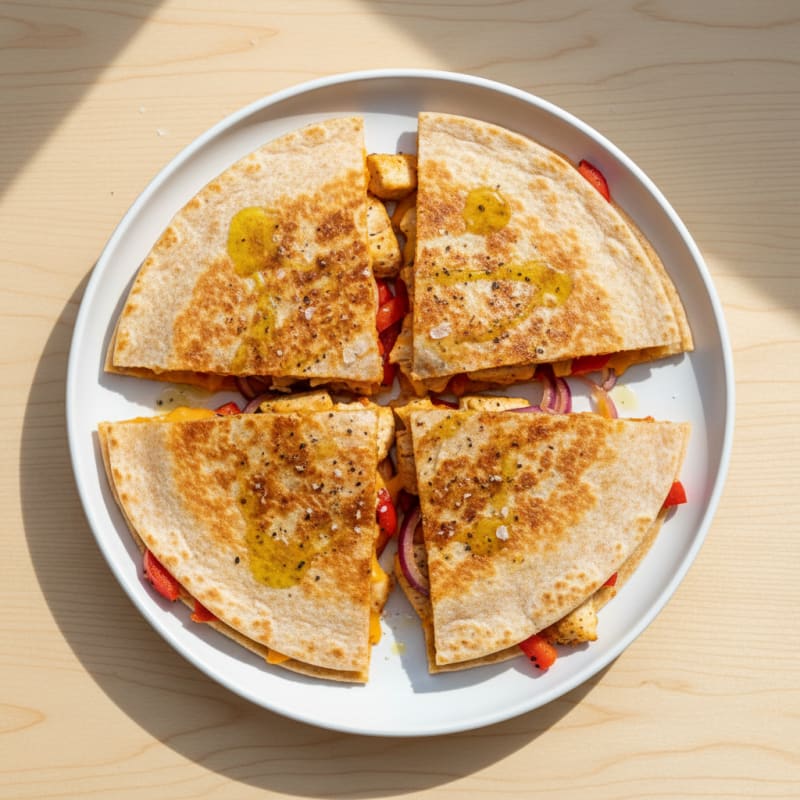 Crispy Chicken and Cheese Quesadilla