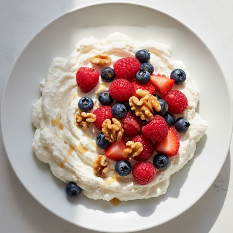 Silky Greek Yogurt Protein Mousse with Fresh Berries