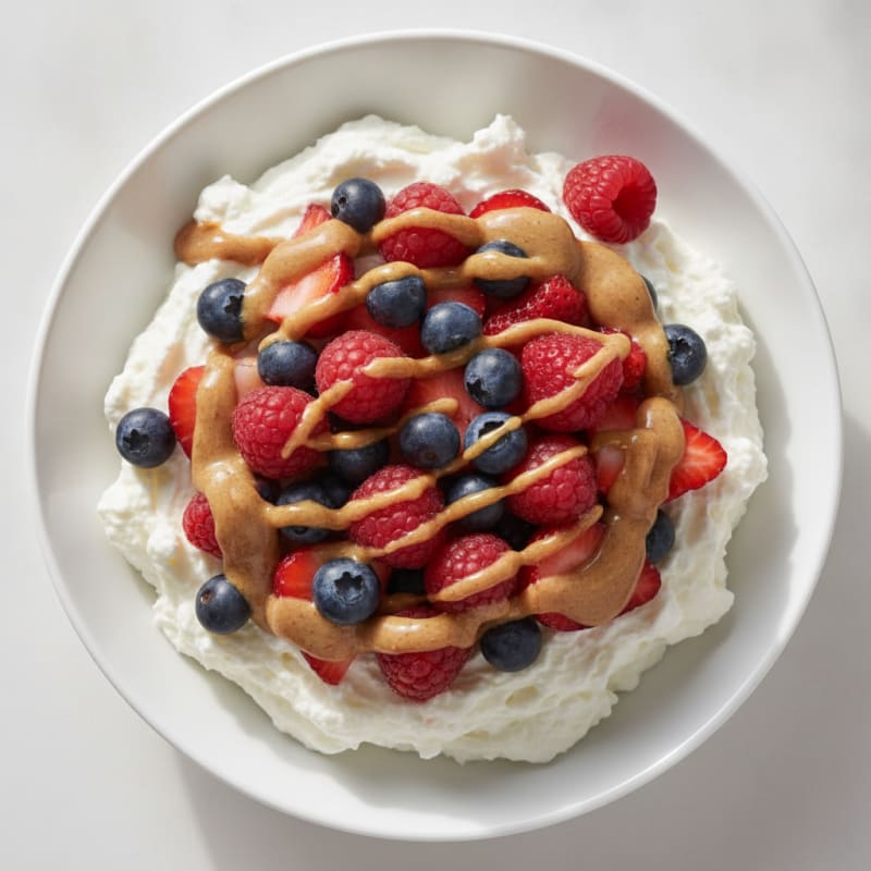 Silky Greek Yogurt Protein Mousse with Mixed Berries