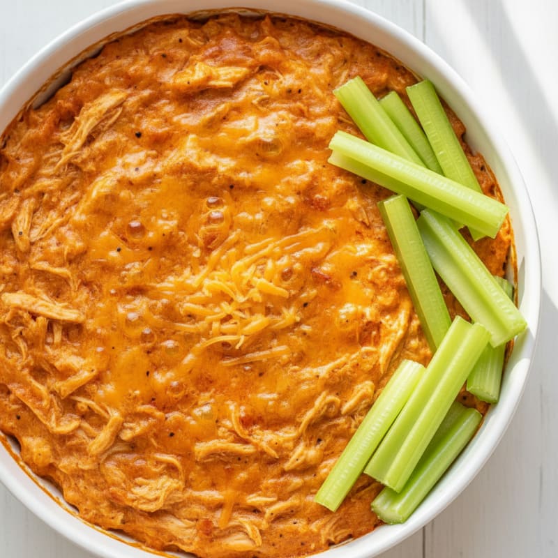 Buffalo Chicken Dip with Celery Sticks