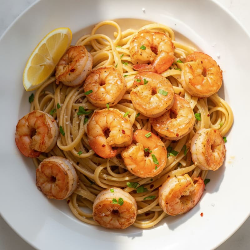Garlic Butter Shrimp Scampi with Linguine