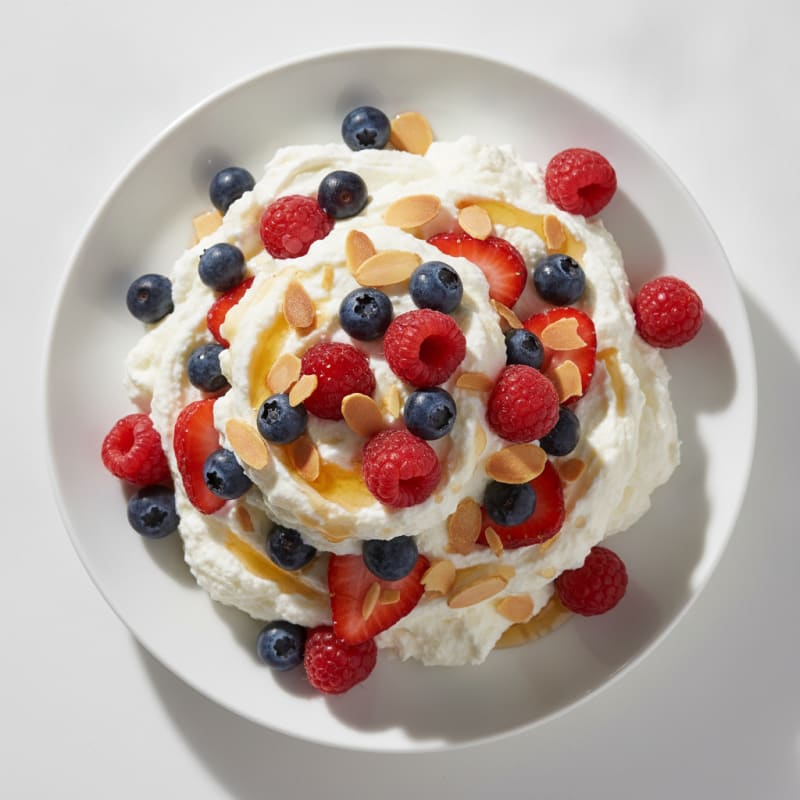 Greek Yogurt Protein Mousse with Mixed Berries