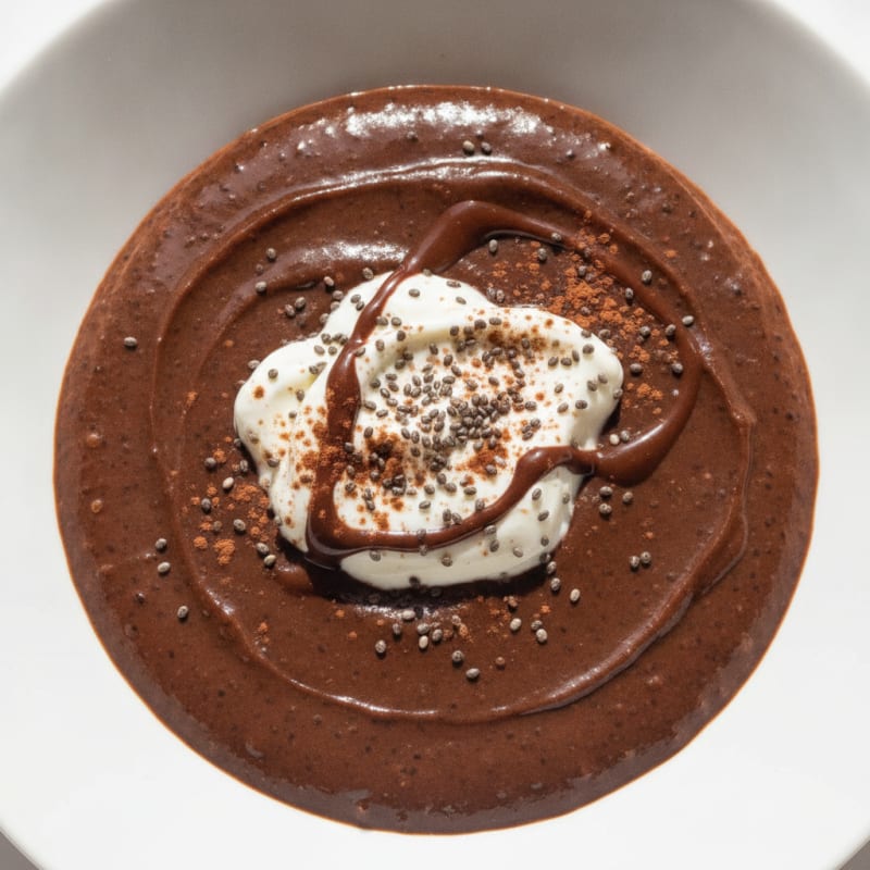 Silky Chocolate Protein Pudding with Chia Seeds