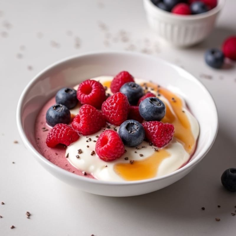 Silky Greek Yogurt Protein Mousse with Mixed Berries