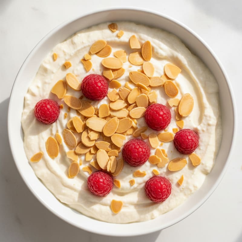 Silky Greek Yogurt and Cottage Cheese Bowl with Sliced Almonds