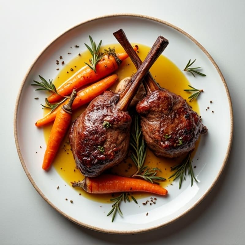 Herb-Roasted Lamb Leg Steaks with Roasted Root Vegetables