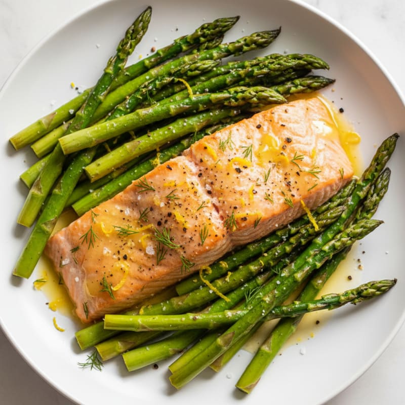 Lemon-Dill Baked Salmon with Asparagus