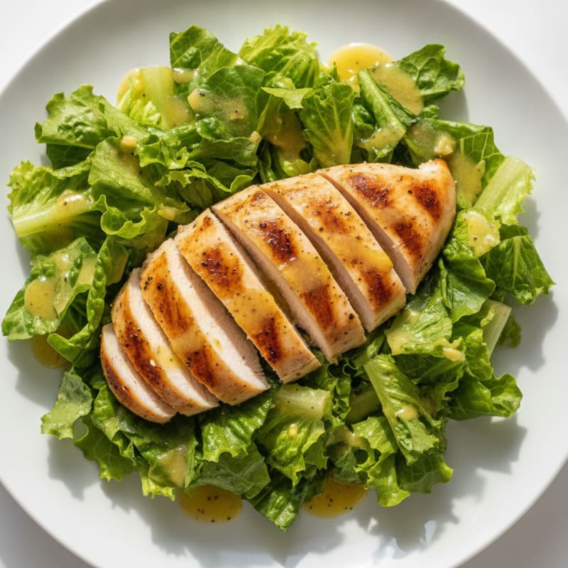 Grilled Chicken Breast with Crisp Romaine and Lemon Vinaigrette