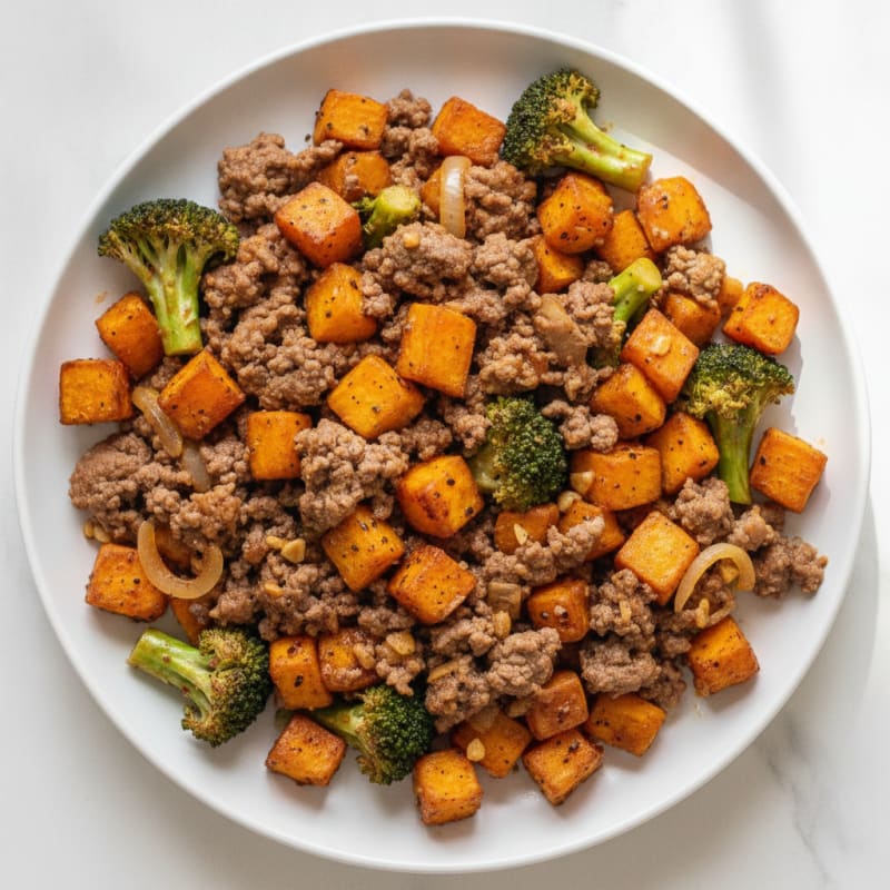 Ground Beef and Sweet Potato Skillet